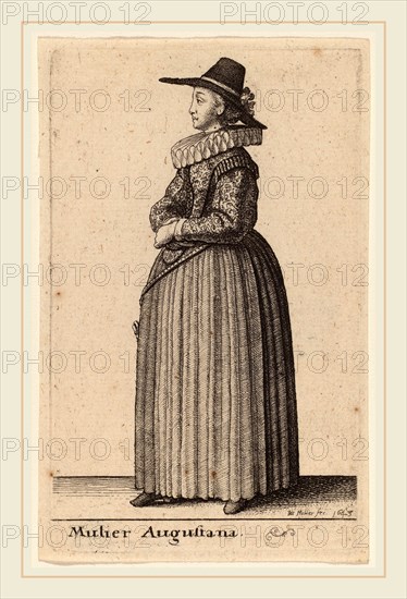Wenceslaus Hollar (Bohemian, 1607-1677), Mulier Augustana, 1643, etching