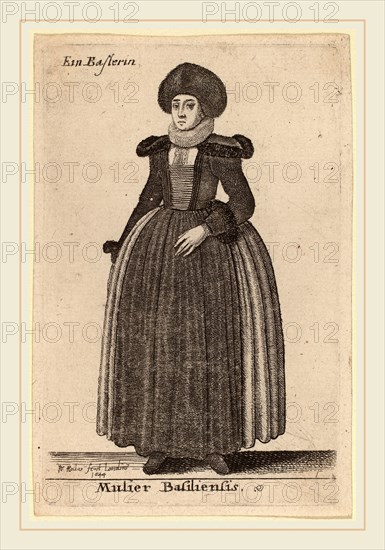 Wenceslaus Hollar (Bohemian, 1607-1677), Mulier Basiliensis, 1644, etching