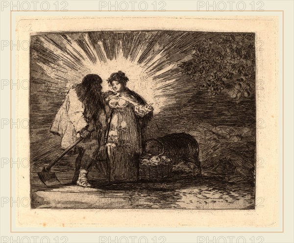 Francisco de Goya, Esto es lo verdadero (This Is the Truth), Spanish, 1746-1828, 1810-1820, etching, aquatint, drypoint, burin and burnisher in umber on laid paper [trial proof printed posthumously by Lefort and-or in the Calcografia c.1870)