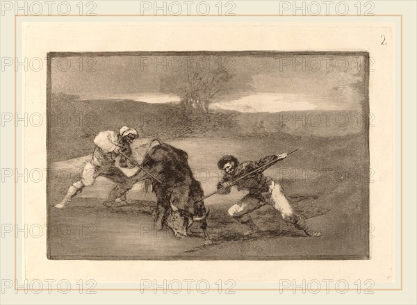 Francisco de Goya, Otro modo de cazar a pie (Another Way of Hunting on Foot), Spanish, 1746-1828, in or before 1816, etching, burnished aquatint, drypoint and burin [first edition impression]