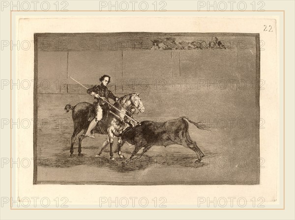 Francisco de Goya, Valor varonil de la celebre Pajuelera en la de Zaragoza (Manly Courage of the Celebrated Pajuelera in the Ring at Saragossa), Spanish, 1746-1828, in or before 1816, etching, burnished aquatint, drypoint and burin [first edition impression]