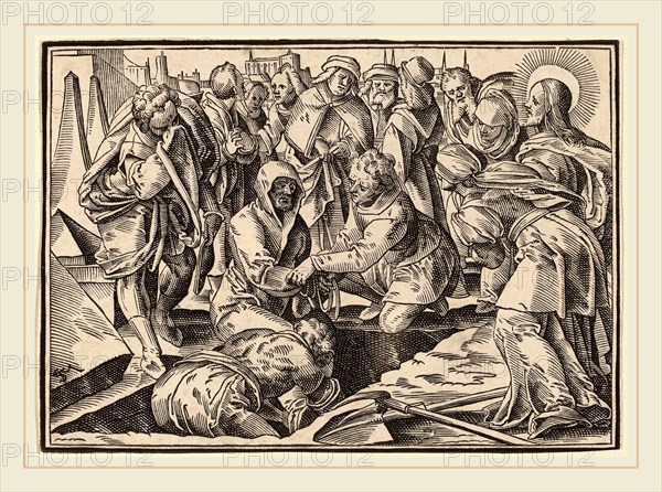 Christoph Murer, Christ Tells His Disciples of the Last Judgment, Swiss, 1558-1614, published 1630, woodcut on laid paper