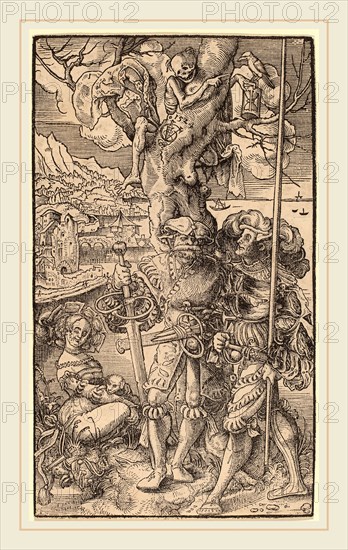 Urs Graf I, Two Mercenaries and a Woman, Swiss, c. 1485-1527-1529, 1524, woodcut
