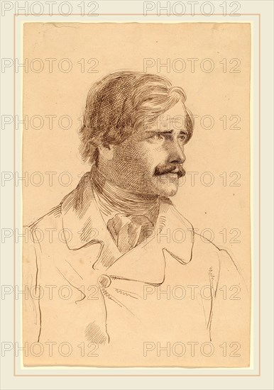 Horatio Greenough, The Artist's Brother-Richard Greenough (?), American, 1805-1852, c. 1850, pen and brown ink over graphite on wove paper