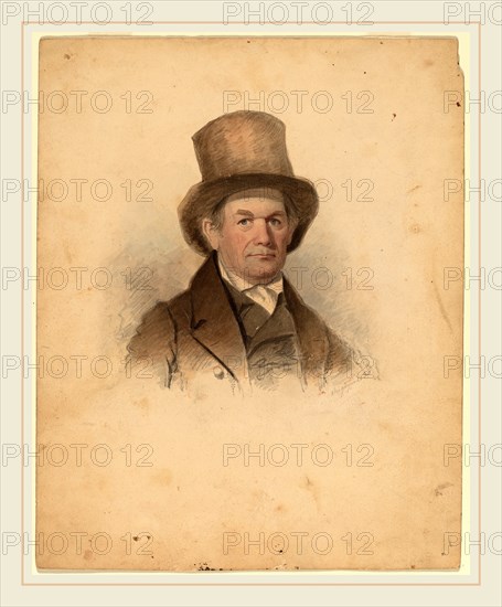 James Hamilton Shegogue, Portrait of a Gentleman, American, 1806-1872, 1830, watercolor over graphite on paperboard