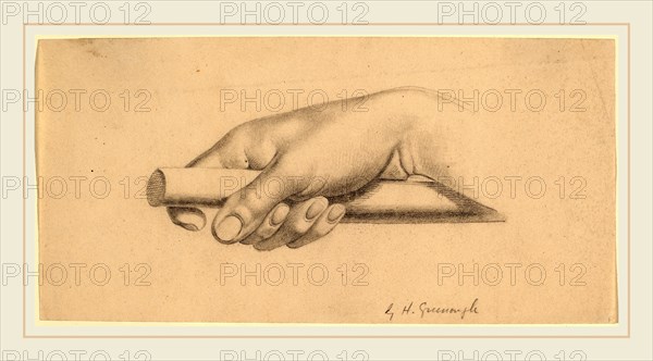 Horatio Greenough, Right Hand Holding Short Rod, American, 1805-1852, 1847, graphite on wove paper