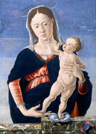 Marco Zoppo or Imitator, Madonna and Child, Italian, 1433-1478, c. 1467-1468, tempera on panel