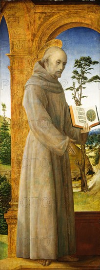 Vincenzo Foppa, Saint Bernardino of Siena, Italian, c. 1430-1515-1516, c. 1495-1500, oil (?) on panel