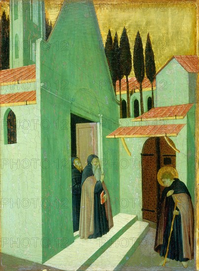 Master of the Osservanza (Sano di Pietro?) (Italian, active late 1420s-early 1440s), Saint Anthony Leaving His Monastery, c. 1430-1435, tempera on panel