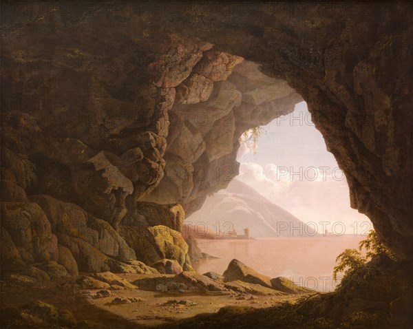 Cavern, near Naples Signed and dated, lower right: "I [or J] Wright | 177[?]", Joseph Wright of Derby, 1734-1797, British