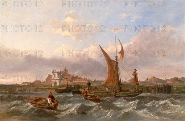 Tilbury Fort--Wind Against the Tide Signed and dated in brown paint, lower right: "CStanfield. RA. 1853." [the "C" and "S" overlap], Clarkson Stanfield, 1793-1867, British