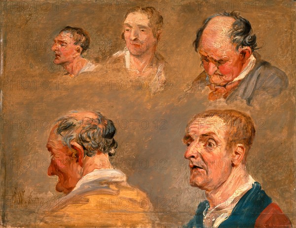 Studies of Jacky Turner and the Reverend Charles Hope's Gardener Signed in brown paint, lower left: "JW. RA"; branded on verso: "IW RA", James Ward, 1769-1859, British