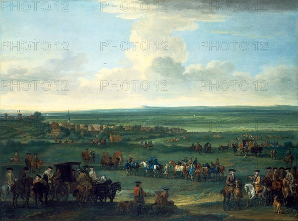 George I at Newmarket, 4 or 5 October, 1717 Race Meeting on New Market Signed, lower center: "J Wooton", John Wootton, 1682-1764, British