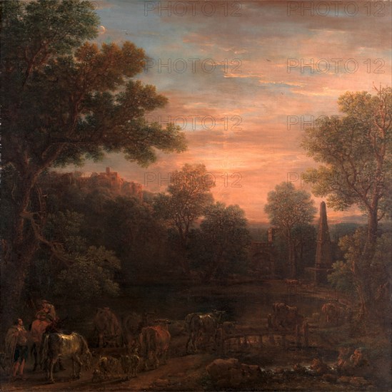 Classical Landscape: Evening, John Wootton, 1682-1764, British