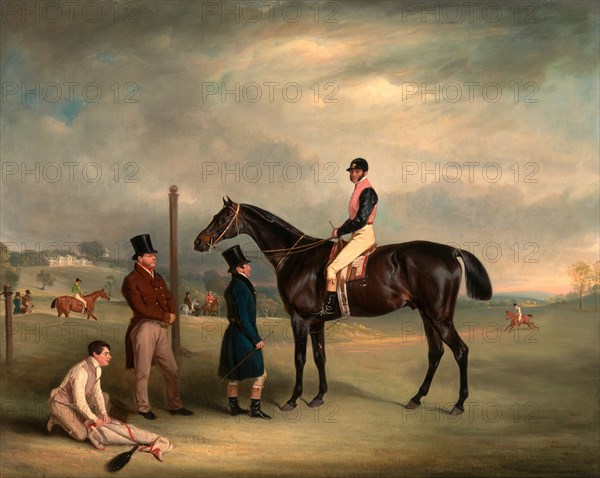 Euxton, with John White Up, at Heaton Park Buxton' with John White up Inscribed, lower right: "Melton Mobray" Signed and dated, lower right: "J. Ferneley | 1829.", John Ferneley, 1782-1860, British