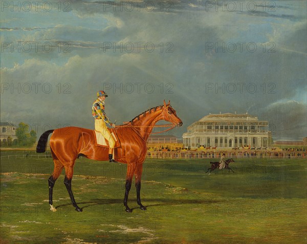 Memnon, with William Scott Up Memnon with William Scott Up on Doncaster Racecourse Memnon with W. Scott up, on Doncaster Racecourse Inscribed in red paint, lower left center: "MEMNON" Signed and dated in red paint, lower right: "J. F. Herring. 1825", John Frederick Herring, 1795-1865, British