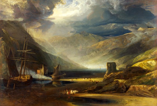 A Scene on the Coast, Merionethshire - Storm Passing Off, Anthony Vandyke Copley Fielding, 1787-1855, British