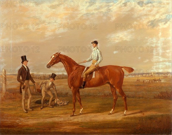 Euphrates 'Euphrates' with Thomas Whitehurst up, and his trainer, Mr. W. Dilly Signed and dated, lower left: "W Webb 1825", William Webb, ca. 1780-1845, British