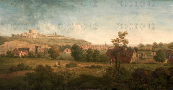 Landscape, with Dover Castle in the Distance A Distant View of Dover Castle Signed in ocher-color paint, lower left: "A Nelson", Arthur Nelson, active 1765-1773, British