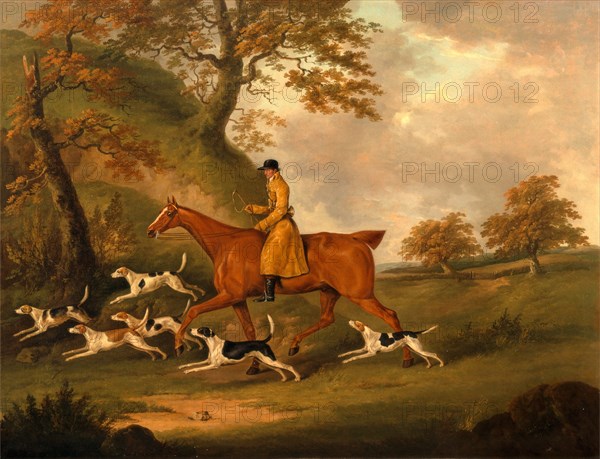 Huntsman and Hounds Signed and dated in ocher-color paint, lower right: "JN Sartorius pin[xit] | 1809", John Nost Sartorius, 1759-1828, British