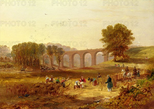 Corby Viaduct, the Newcastle and Carlisle Railway Signed and dated, lower left: "J.W. Carmichael | 1836", John Wilson Carmichael, 1799-1868, British