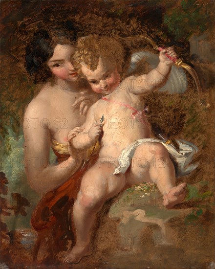 Cupid Armed Venus and Cupid, William Hilton, 1786-1839, Formerly attributed to William Etty, 1787-1849
