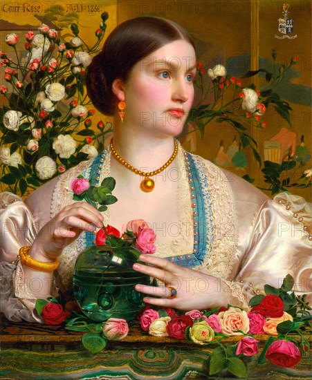 Grace Rose Inscribed, upper left: "Grace Rose" Dated, upper left: "A.D. 1866", Frederick Sandys, 1829-1904, British