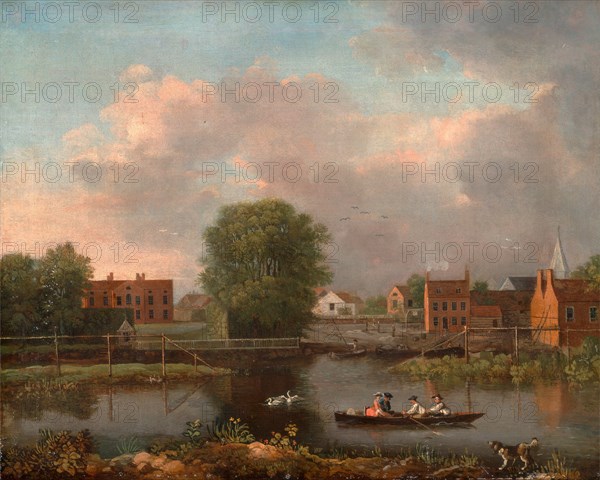 A River Landscape, possibly a View from the West End of Rochester Bridge, John Inigo Richards, 1731-1810, British