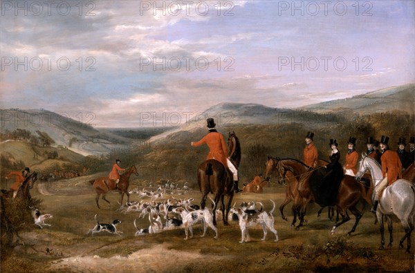 The Berkeley Hunt, 1842: The Meet Signed and dated, lower left: "F. C. Turner | 1842", Francis Calcraft Turner, active 1782-1846, British