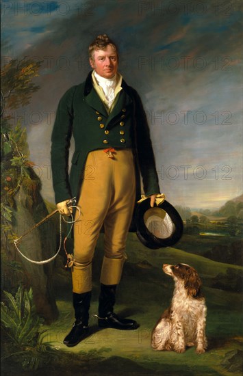 Portrait of a Man An Unknown Man with his Dog A Gentleman with his Dog, William Owen, 1769-1825, British