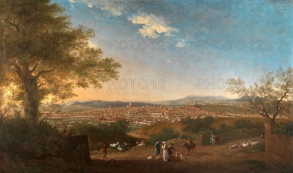 A Panoramic View of Florence from Bellosguardo Italy Firenze Signed and dated: "[?Patch?] | 1775", Thomas Patch, 1725-1782, British