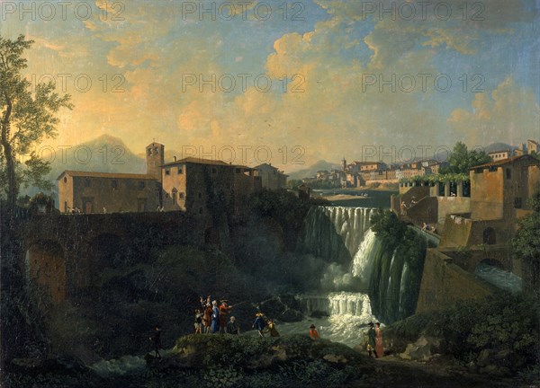 A View of Tivoli Rome Italy Signed in yellow paint, lower left: "Patch", Thomas Patch, 1725-1782, British