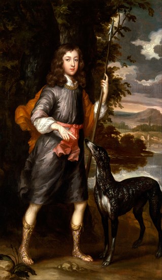 Portrait of a Boy A Boy with a Spear and a Hound, Willem Wissing, ca. 1656-1687, Dutch