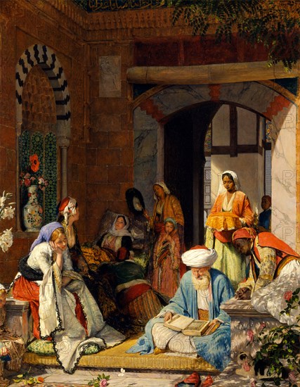 â€úAnd the Prayer of Faith Shall Save the Sickâ€ù 'And the prayer of faith shall save the sick,' (James 5:15) Signed and dated in black paint, lower right: "J.F. Lewis. 1872.", John Frederick Lewis, 1804-1876, British
