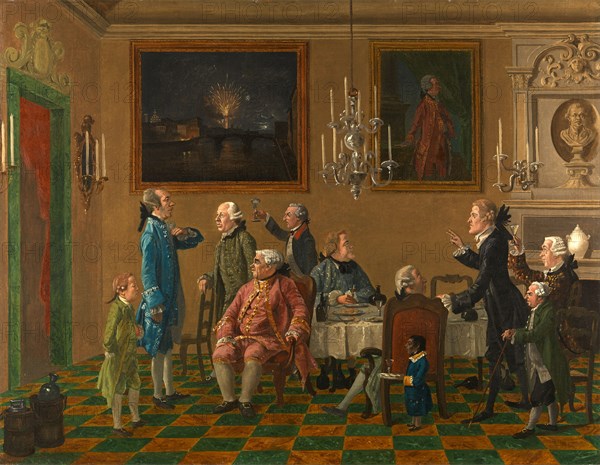 British Gentlemen at Sir Horace Mann's Home in Florence, Thomas Patch, 1725-1782, British