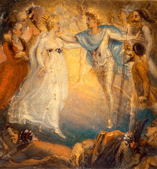 Oberon and Titania from "A Midsummer Night's Dream," Act IV, Scene i Oberon and Titania from 'A Midsummer Night's Dream,' IV, i, Thomas Stothard, 1755-1834, British