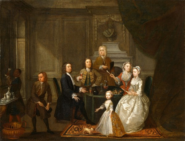 Group portrait, probably of the Raikes family, Gawen Hamilton, ca. 1697-1737, British