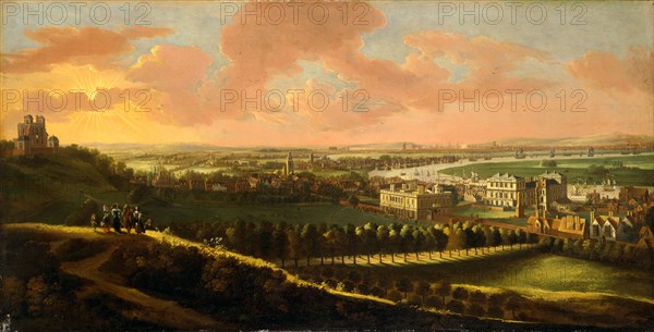 Greenwich, with London in the distance View of London from Greenwich Hill, unknown artist, 17th century, British