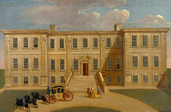 Calke Hall, Derbyshire, the Seat of Sir Henry Harpur, Bt., unknown artist, 18th century, British