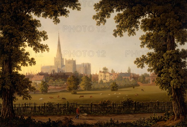 Chichester Cathedral Inscribed, lower left: "Chichester" Signed and dated, lower left: "JF Gilbert | April 2 1833", Joseph Francis Gilbert, 1792-1855, British