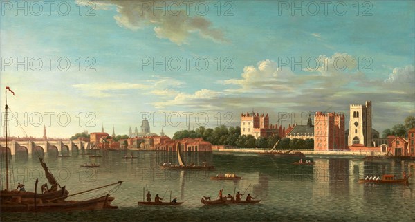Thames at Lambeth Palace, London unknown artist, 18th century, British