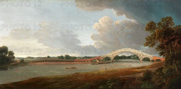 Old Walton Bridge Signed and dated, lower center: "F. Towne. / Pinx. 1785.", Francis Towne, 1740-1816, British