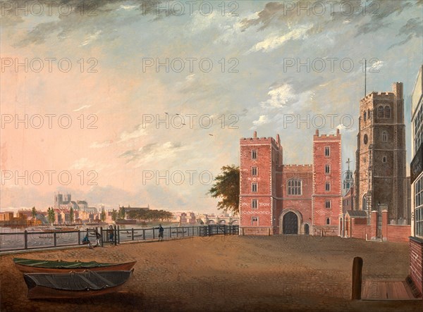 Lambeth Palace from the West, London Signed and dated, lower left: "Dan' Turner | 1802", Daniel Turner, active 1782-1805, British