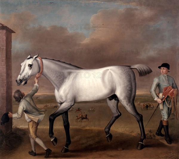 The Duke of Hamilton's Grey Racehorse, 'Victorious,' at Newmarket signed, John Wootton, 1682-1764, British