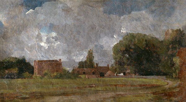 Golding Constable's House, East Bergholt: the Artist's birthplace Landscape with Village and Trees, John Constable, 1776-1837, British