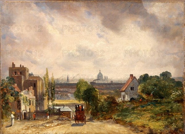 Sir Richard Steele's Cottage, Hampstead A View of London, with Sir Richard Steele's House, John Constable, 1776-1837, British