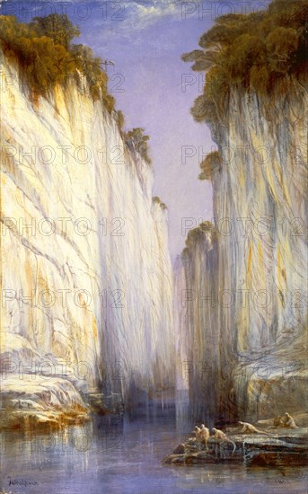 The Marble Rocks - Nerbudda Jubbolpore Signed and dated, lower right: "[monogram] | 1882", Edward Lear, 1812-1888, British