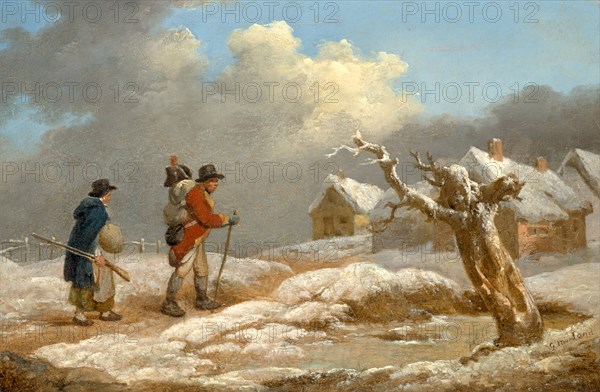 A Soldier's Return Signed in black paint, lower right: "G. Morland", George Morland, 1763-1804, British