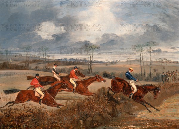 Scenes from a steeplechase: Taking a Hedge A Steeplechase: Near the Finish Signed in ocher-color paint, lower left: "H. Alken", Henry Thomas Alken, 1785-1851, British