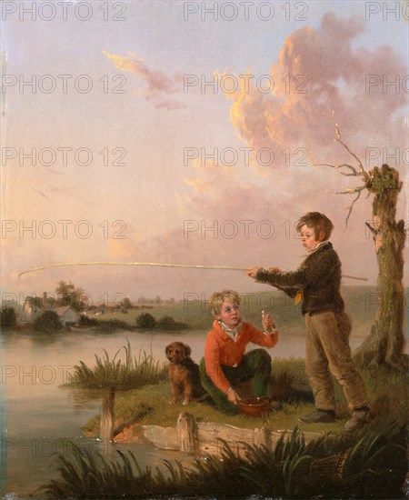 The Young Anglers The Young Fishermen Signed, lower center: "E. Bristow", Edmund Bristow, 1787-1876, British